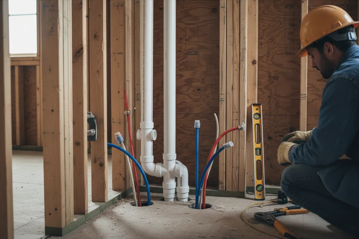 Drain and supply rough-in during Garbage Disposal Repair in Conklin